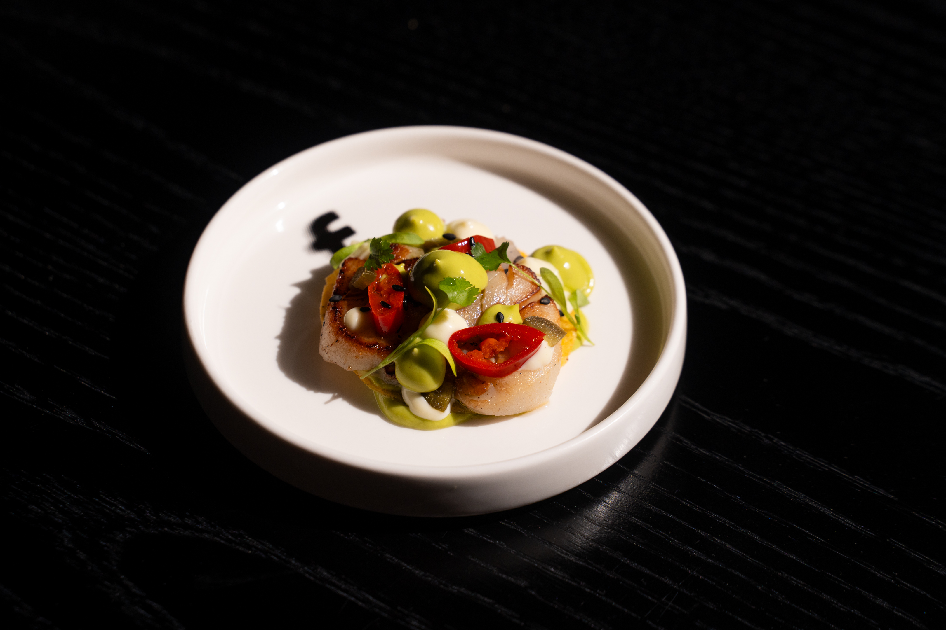 Scallop Tostada, Wasabi Emulsion
